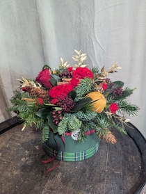 Christmas Hatbox Arrangement