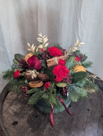 Christmas Hatbox Arrangement